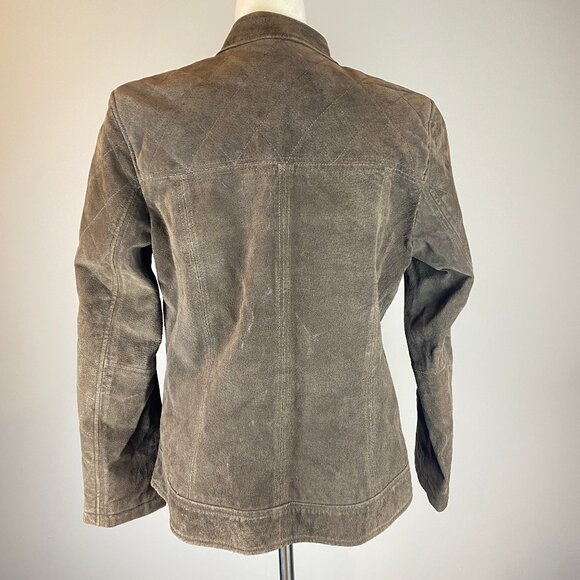 RuffHewn Suede Leather Jacket Women's Size Medium Brown - Picture 2 of 16